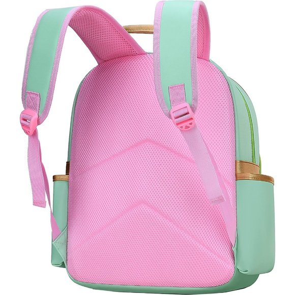 Girls Green Waterproof PU Leather Backpack